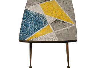 Mid-Century Modern Coffee Table with Mosaic Top by Berthold Muller, 1950s